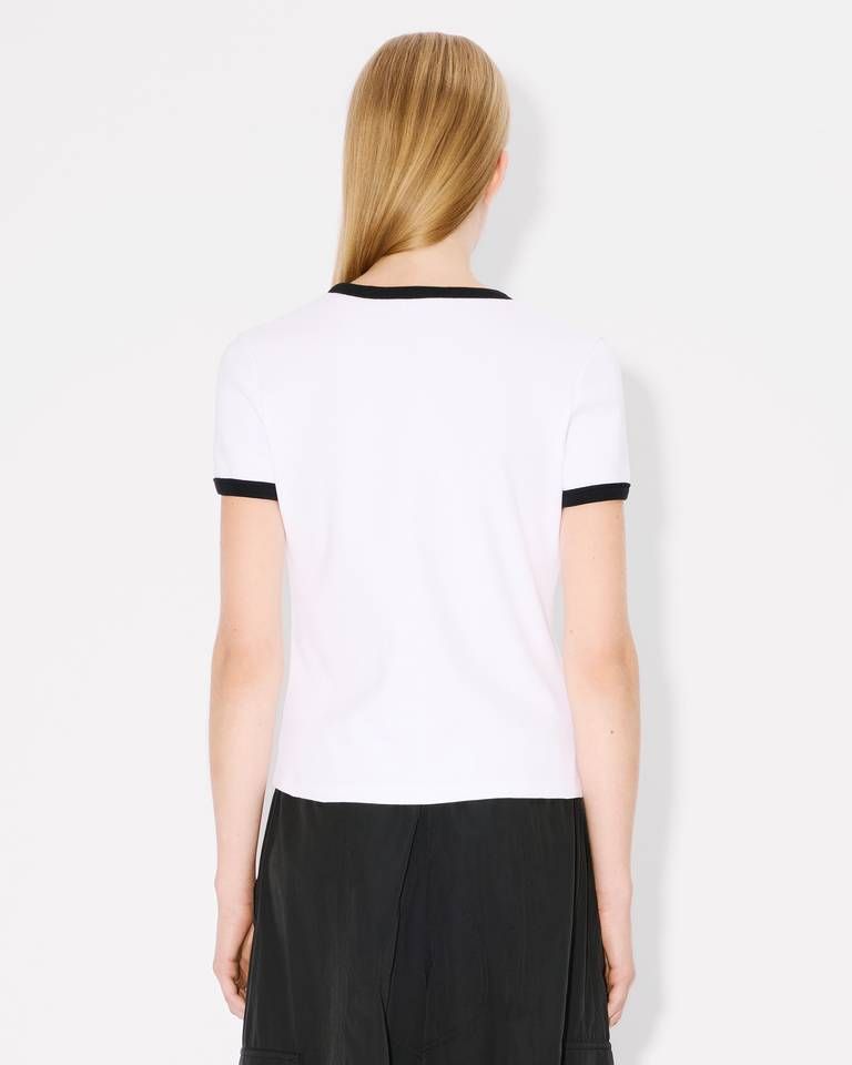 Kenzo - Áo thun cotton gân tăm thêu Boke Flower 2.0