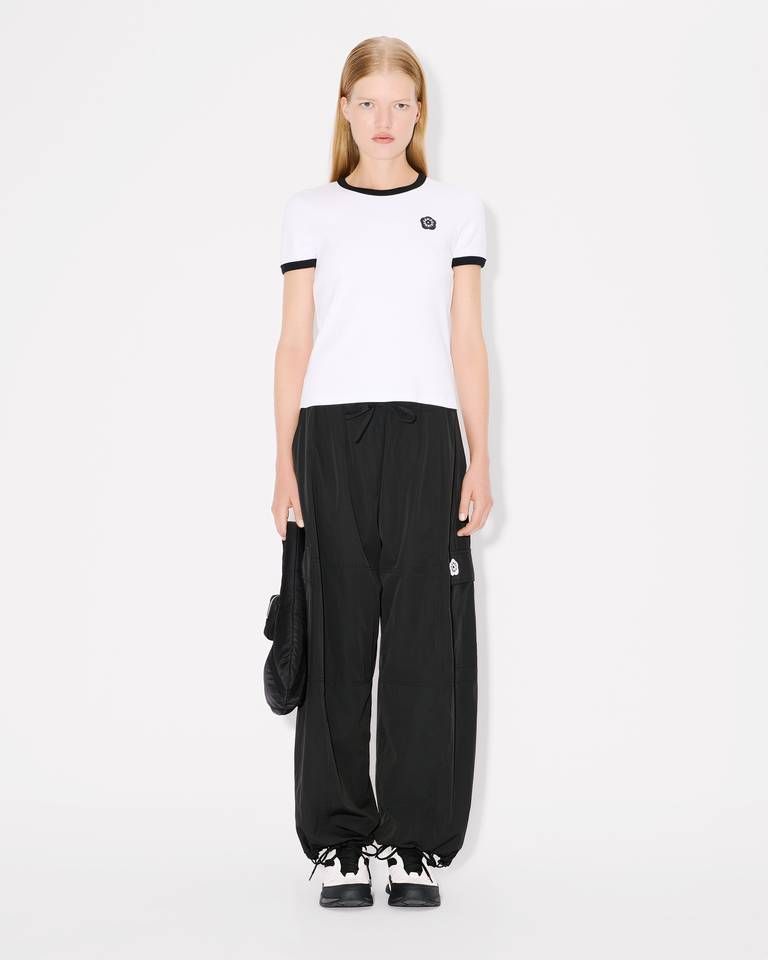 Kenzo - Áo thun cotton gân tăm thêu Boke Flower 2.0