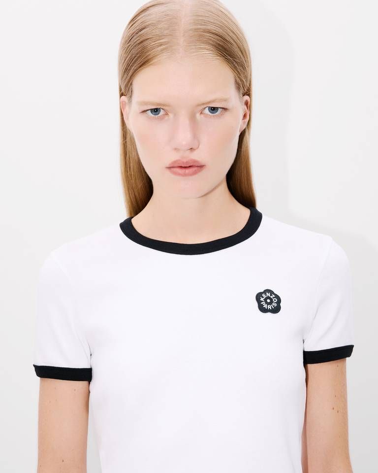 Kenzo - Áo thun cotton gân tăm thêu Boke Flower 2.0