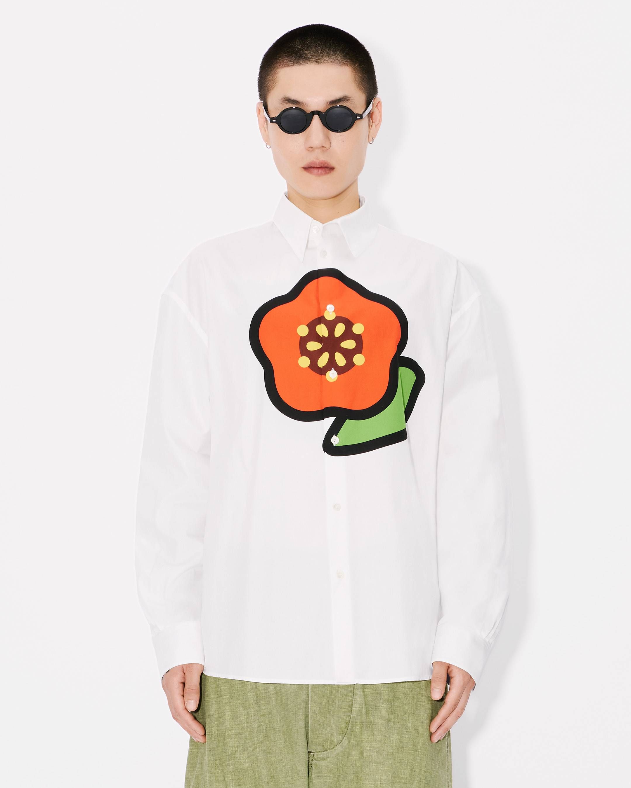 Kenzo - Áo sơ mi suông cotton poplin KENZO Pop