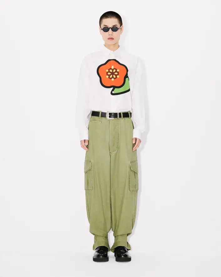 Kenzo - Áo sơ mi suông cotton poplin KENZO Pop