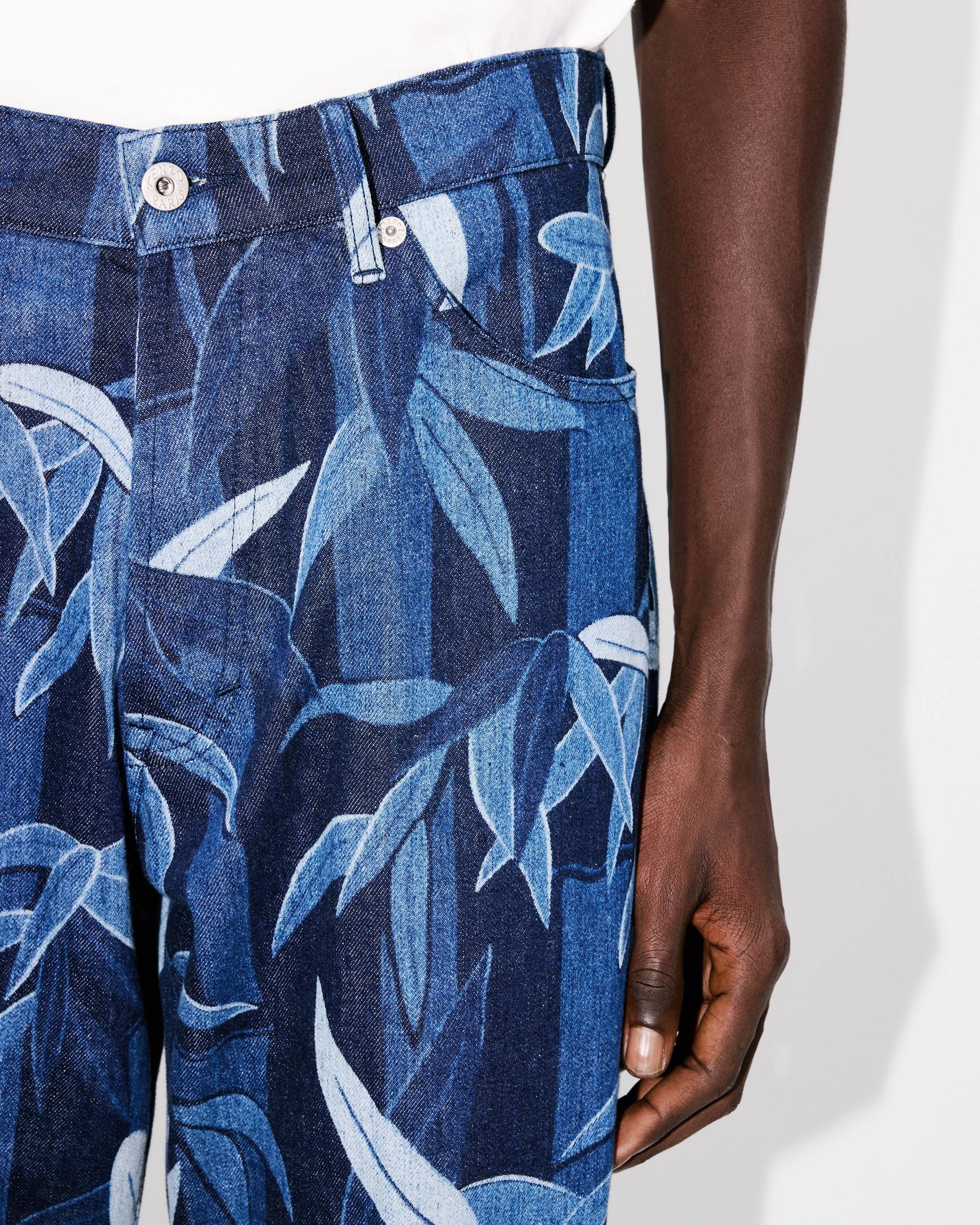 Quần jeans ống rộng vải denim Nhật Bản KENZO Chiku-rin camo BOTAN