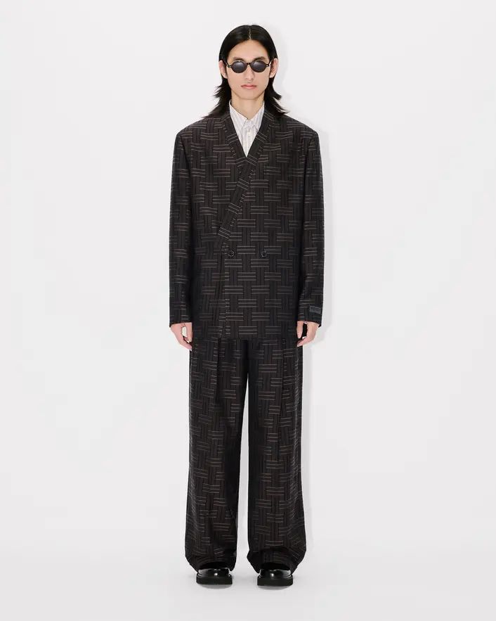 Kenzo - Quần dài cotton xếp ly KENZO Weave