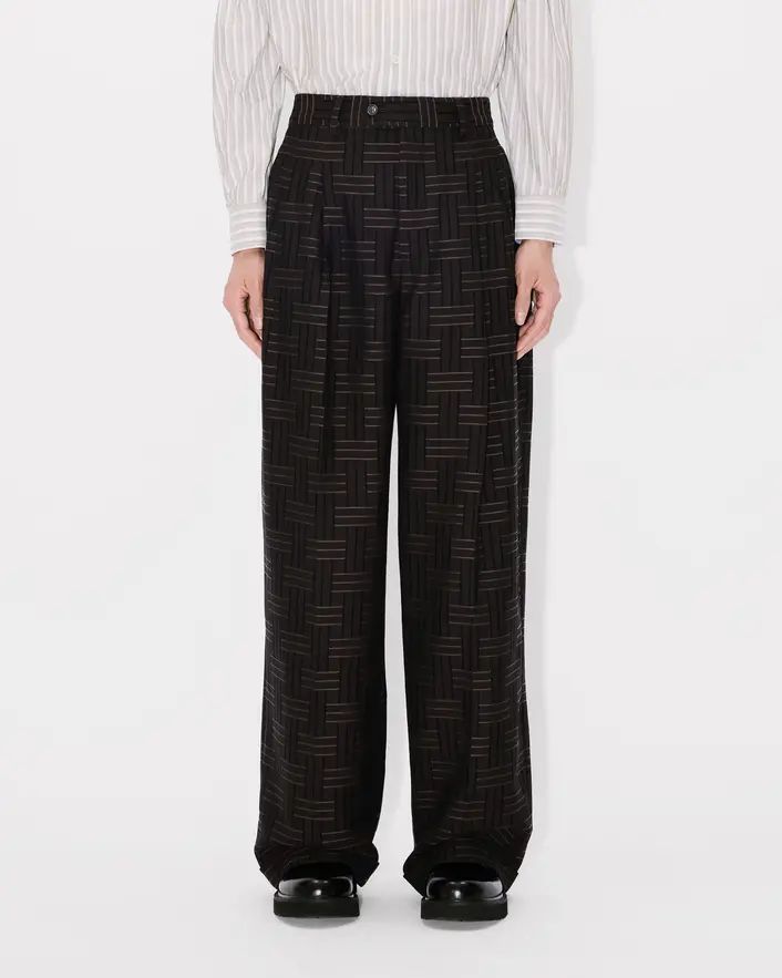 Kenzo - Quần dài cotton xếp ly KENZO Weave