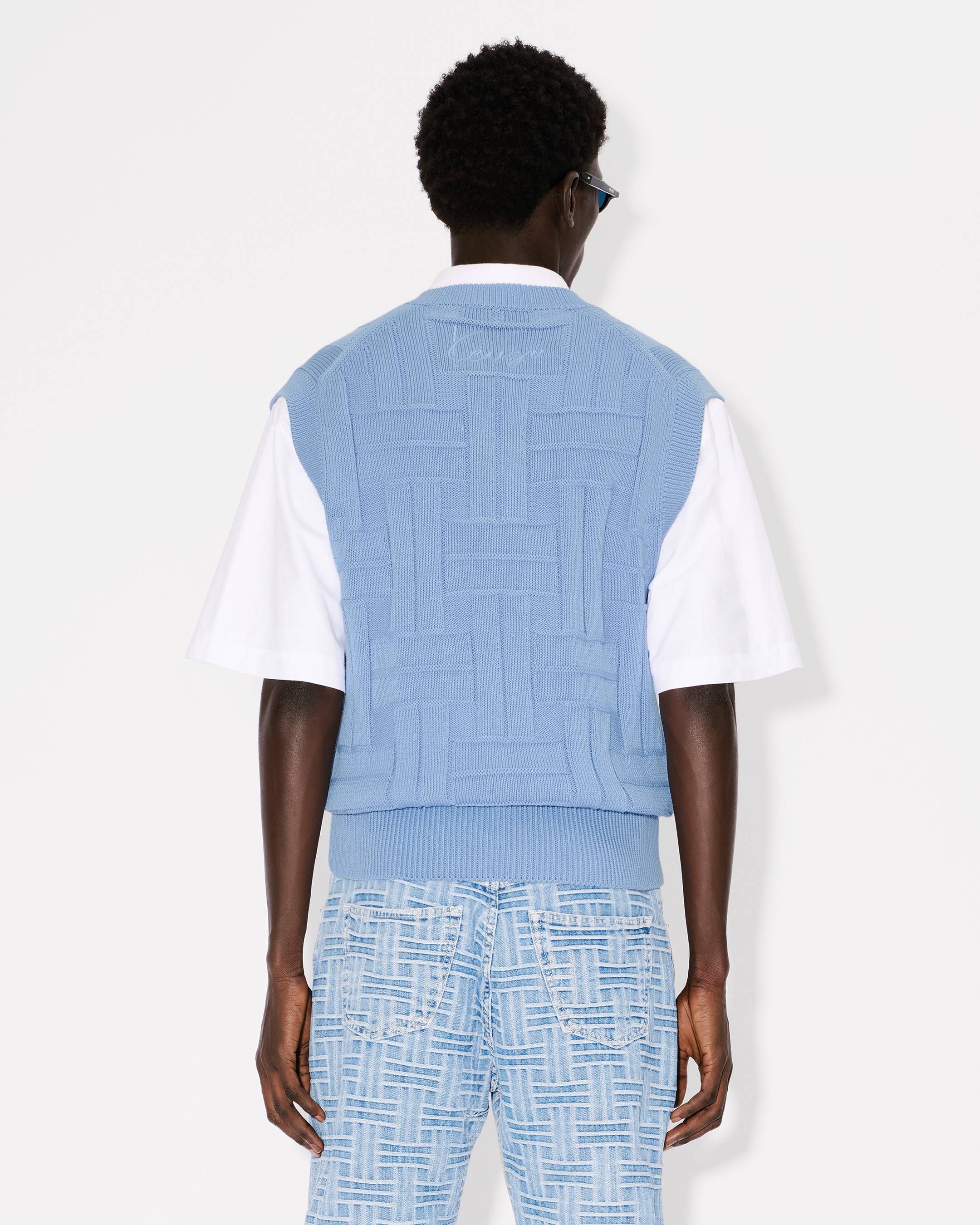 Kenzo - Áo gile len cotton dệt KENZO Weave