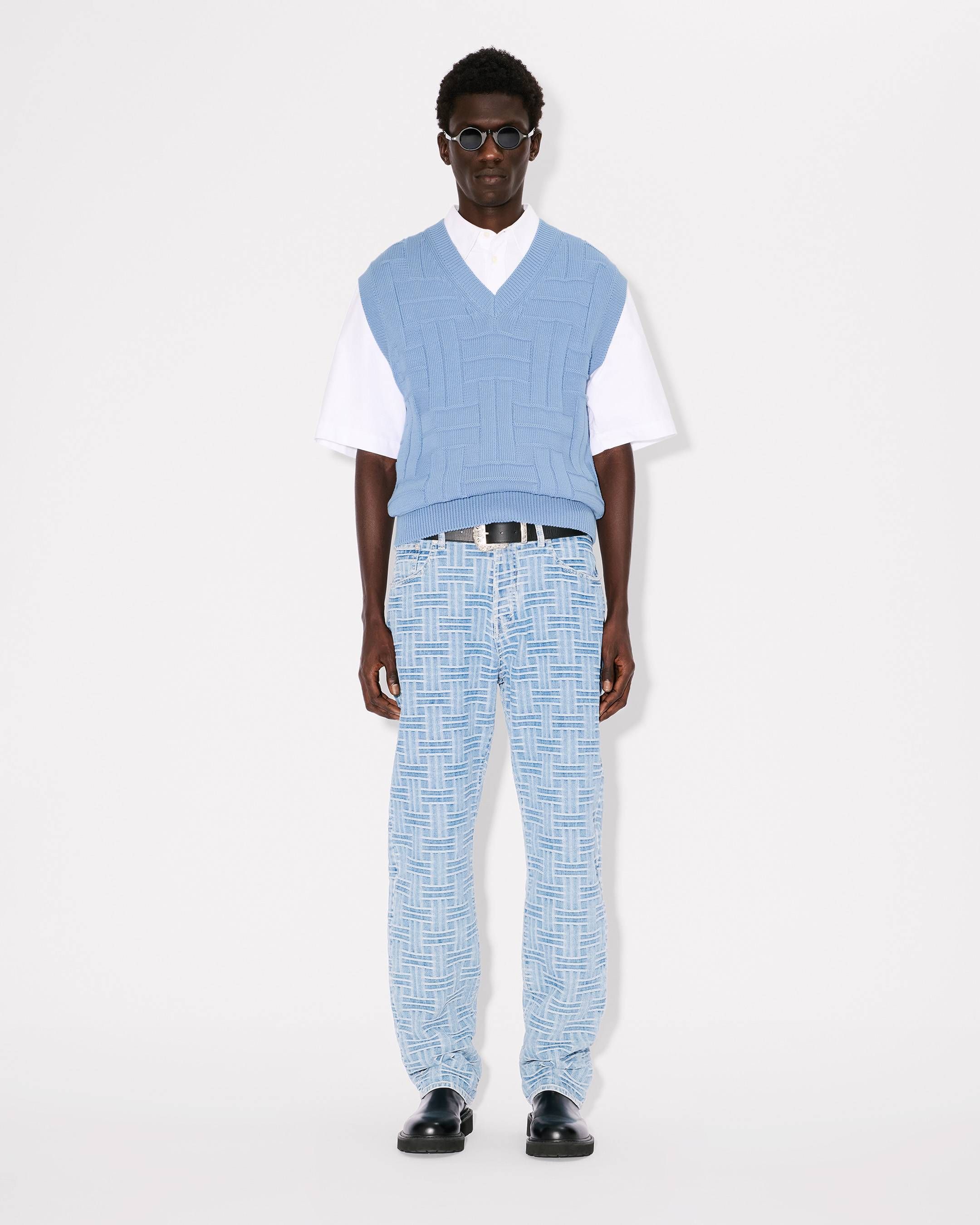 Kenzo - Áo gile len cotton dệt KENZO Weave