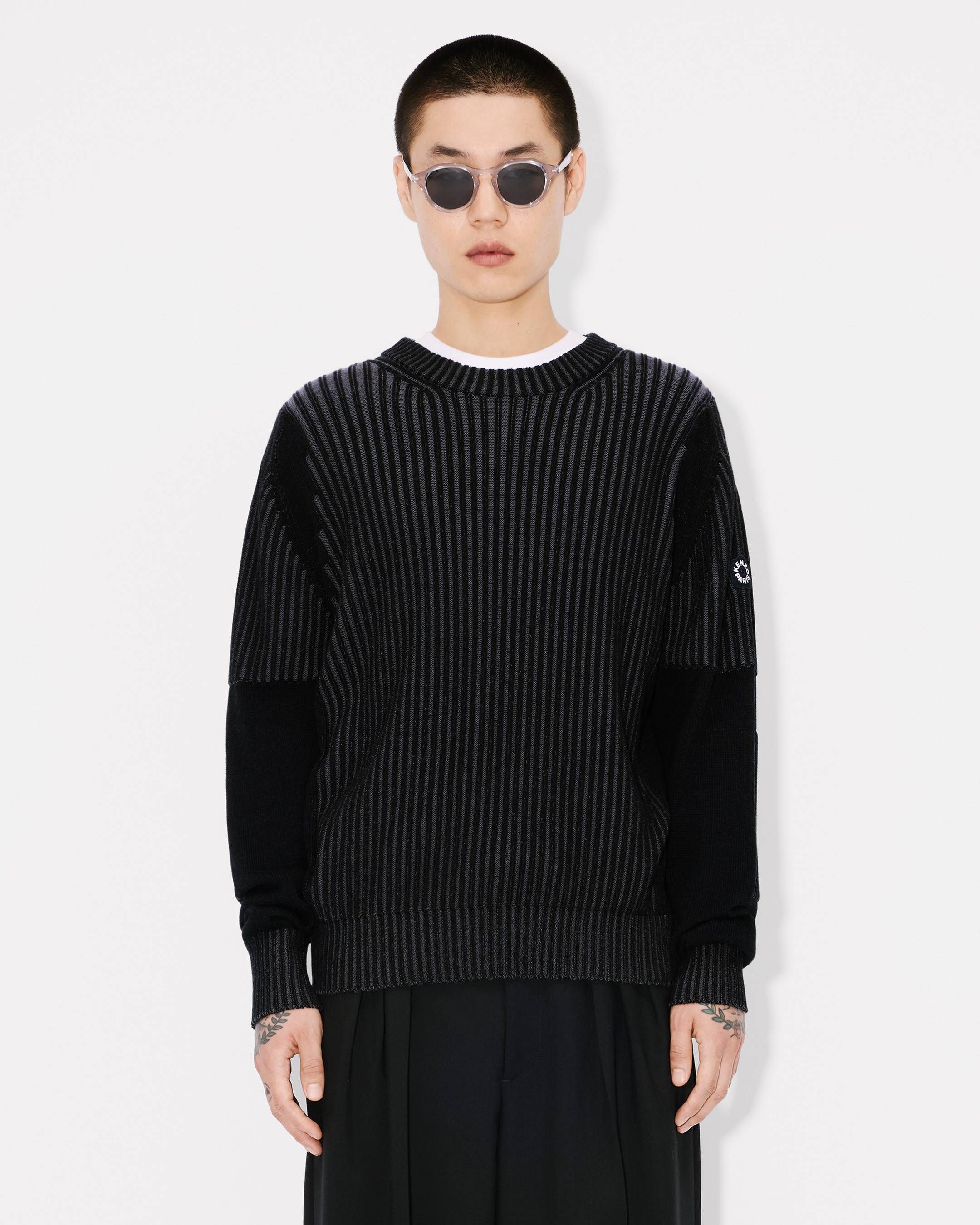Kenzo - Áo len cotton gân thêu Boke Flower 2.0