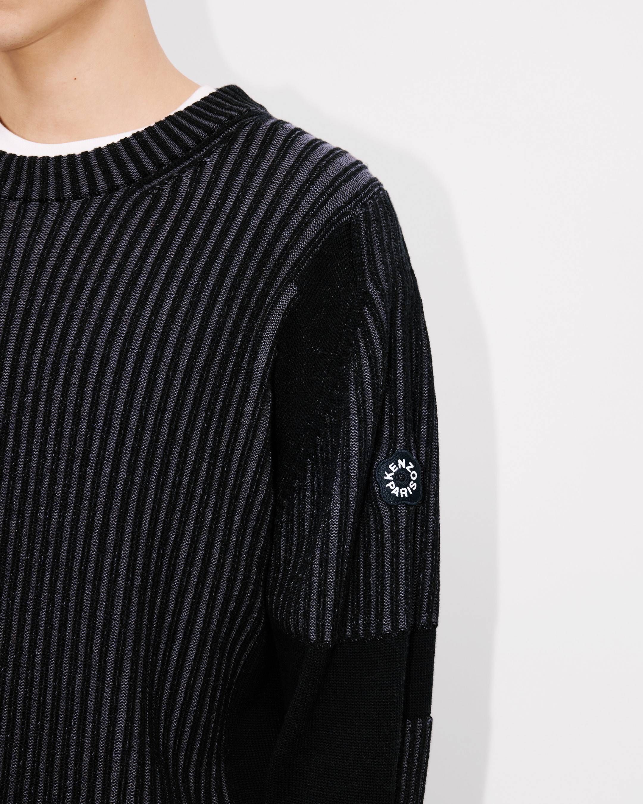Kenzo - Áo len cotton gân thêu Boke Flower 2.0