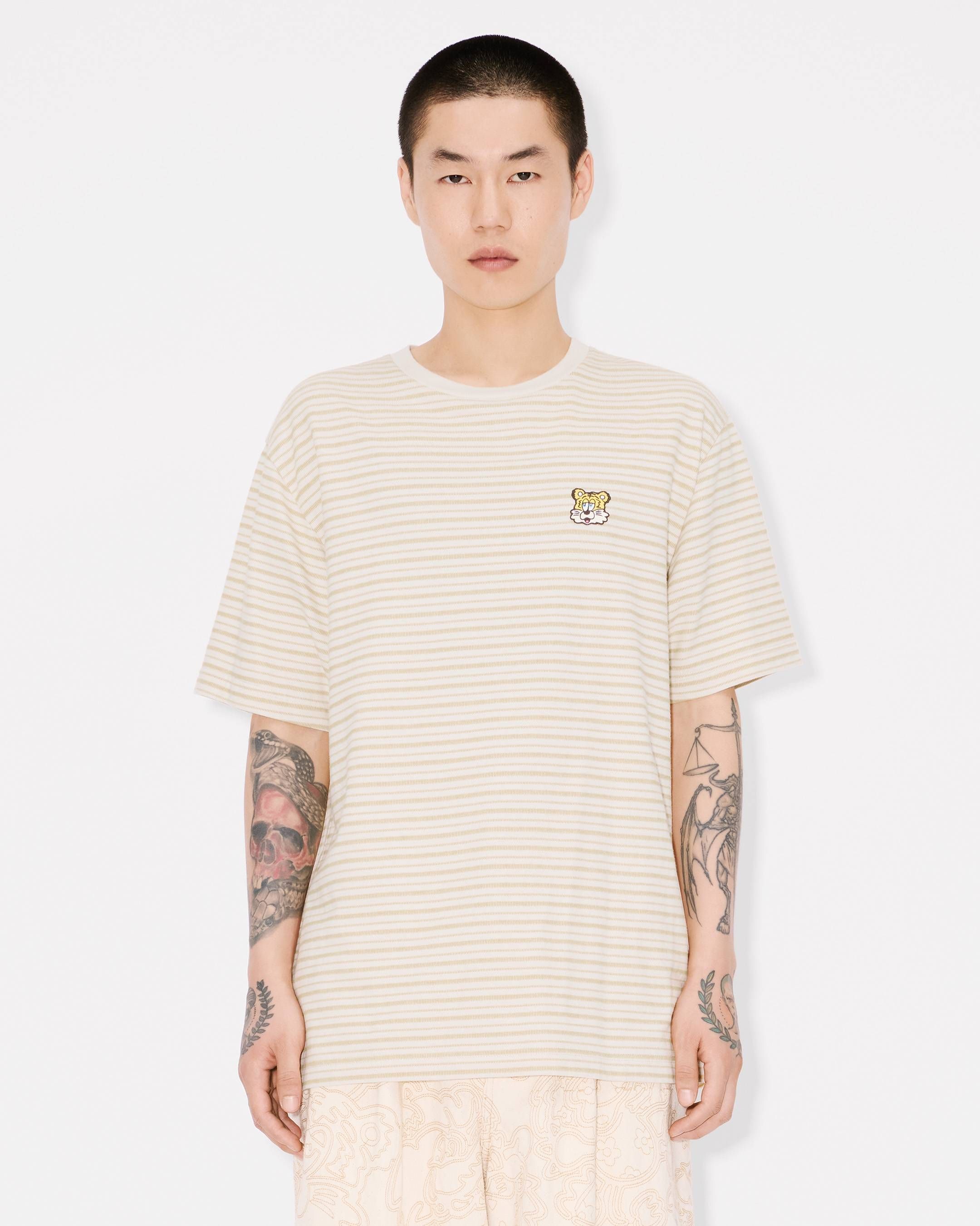 Kenzo - Áo thun cotton kẻ thêu KENZO by Verdy