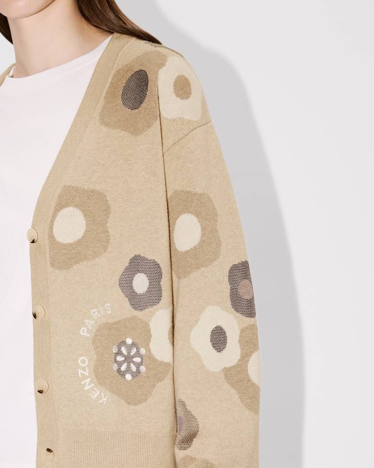 Kenzo - Áo cardigan len cotton thêu Hana Dots