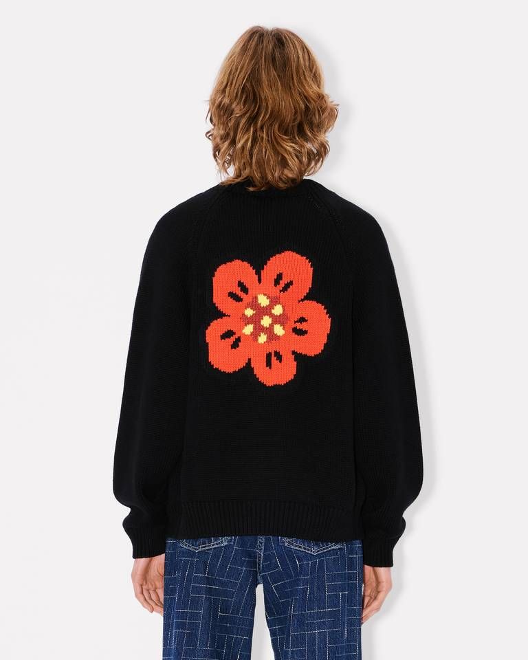Kenzo - Áo cardigan len cotton họa tiết Boke Flower