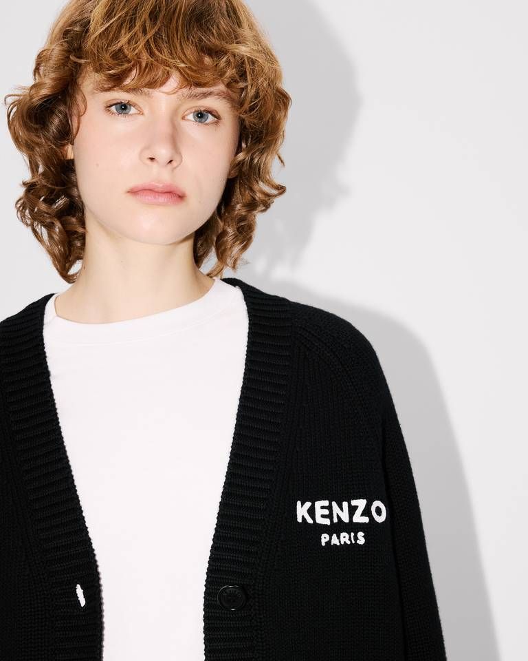 Kenzo - Áo cardigan len cotton họa tiết Boke Flower