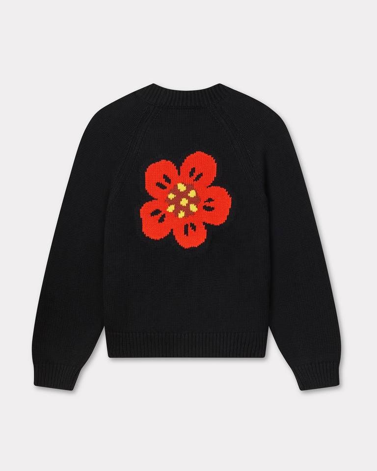 Kenzo - Áo cardigan len cotton họa tiết Boke Flower