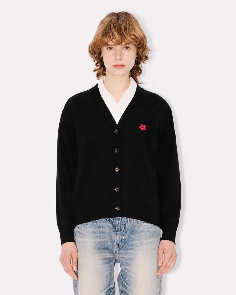 Kenzo - Áo cardigan len merino thêu Boke Flower