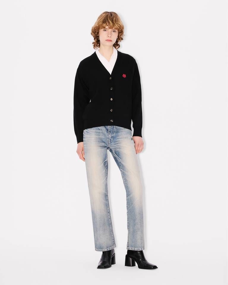 Kenzo - Áo cardigan len merino thêu Boke Flower