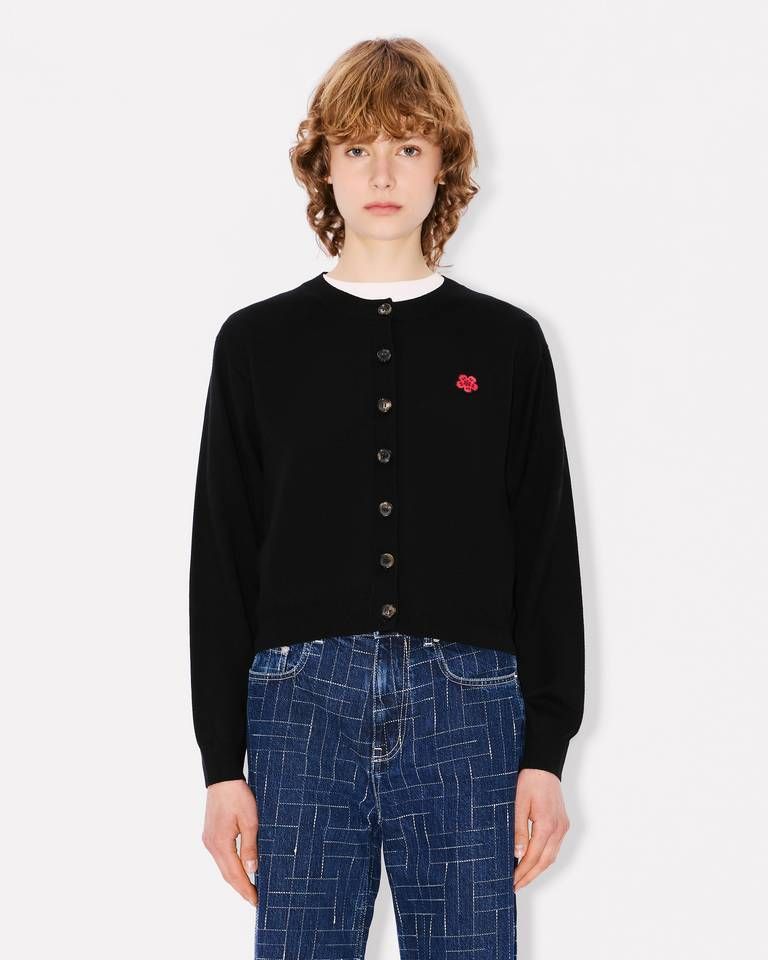 Kenzo - Áo cardigan len merino thêu Boke Flower