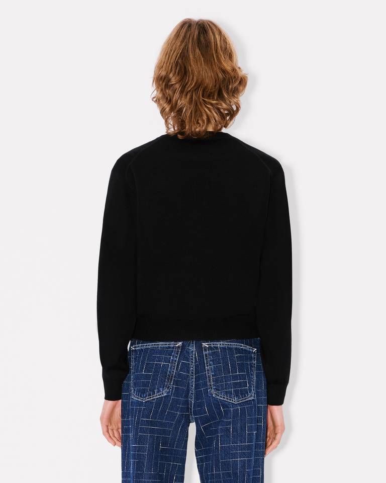 Kenzo - Áo cardigan len merino thêu Boke Flower