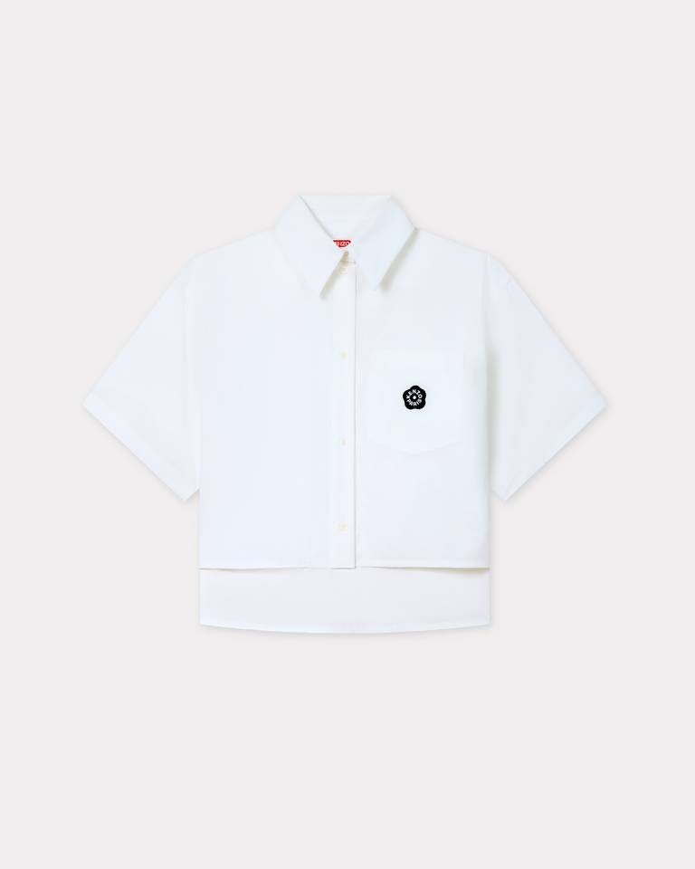 Áo sơ mi poplin Boke Flower 2.0 dáng ngắn vai suông