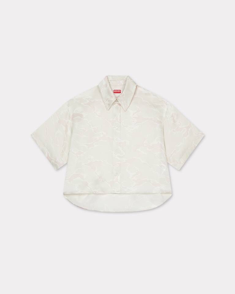 Áo sơ mi lụa KENZO Ocean Camo dáng lửng
