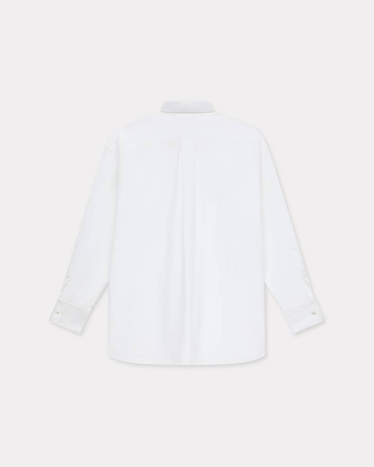 Kenzo - Áo sơ mi oversized cổ đứng vải poplin cotton