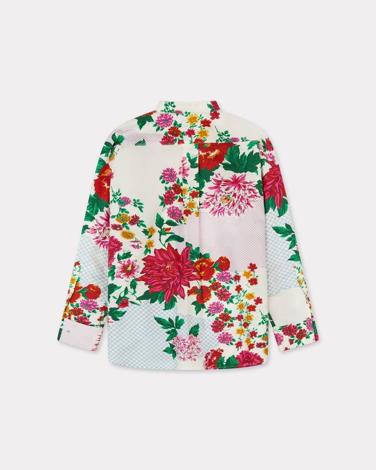 Kenzo - Áo sơ mi cổ đứng KENZO Archive Floral vải cotton lụa