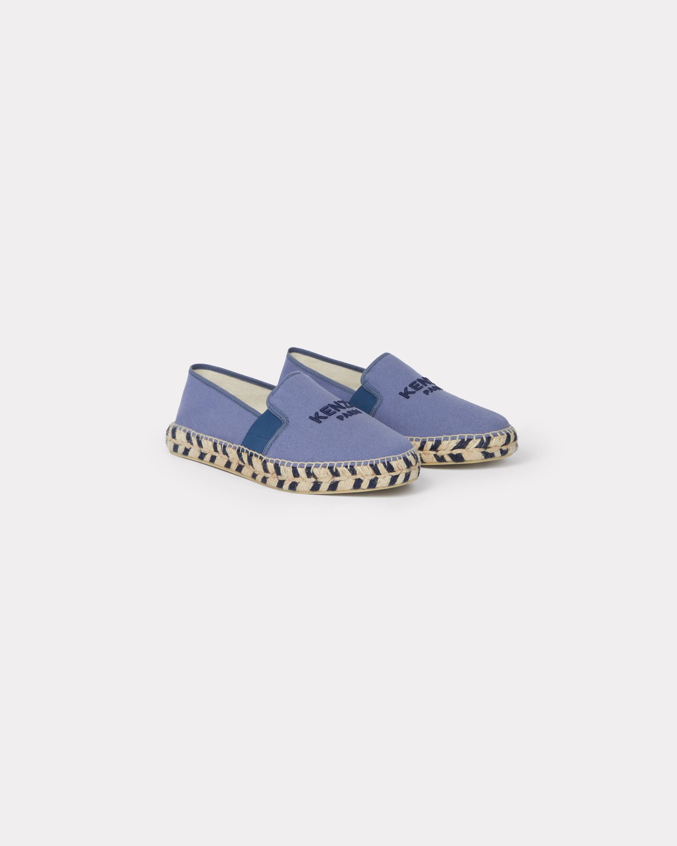 Kenzo - Giày slip-on nữ canvas đế cói thêu logo