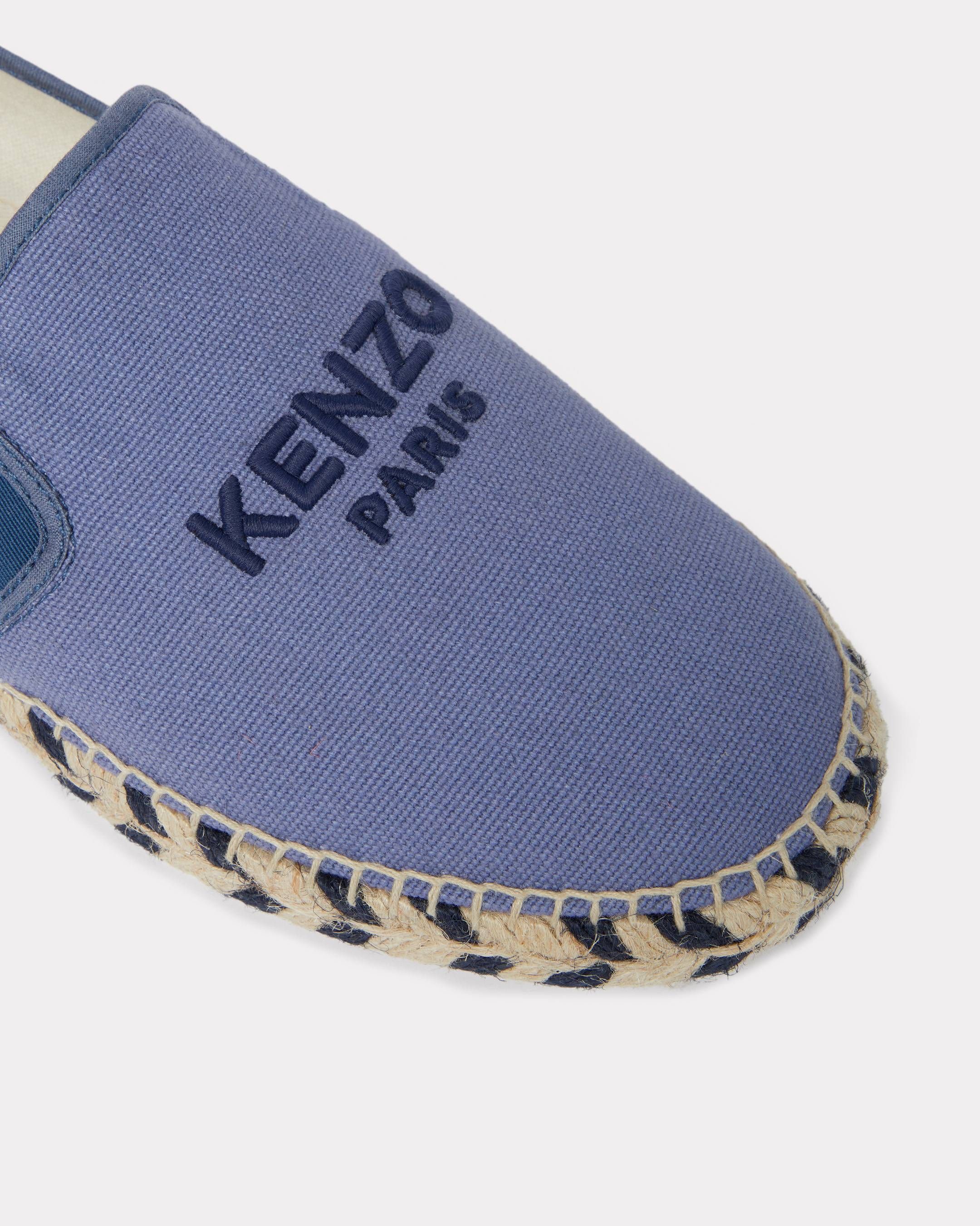 Kenzo - Giày slip-on nữ canvas đế cói thêu logo
