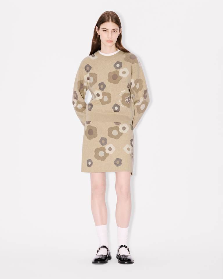 Kenzo - Chân váy mini len cotton pha thêu Hana Dots
