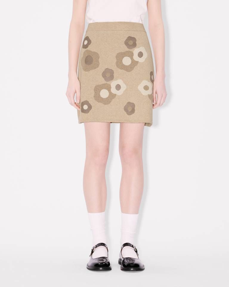 Kenzo - Chân váy mini len cotton pha thêu Hana Dots