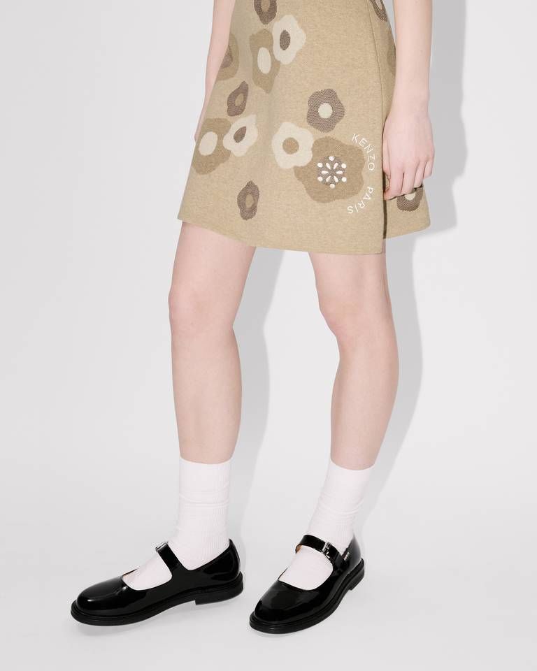 Kenzo - Chân váy mini len cotton pha thêu Hana Dots