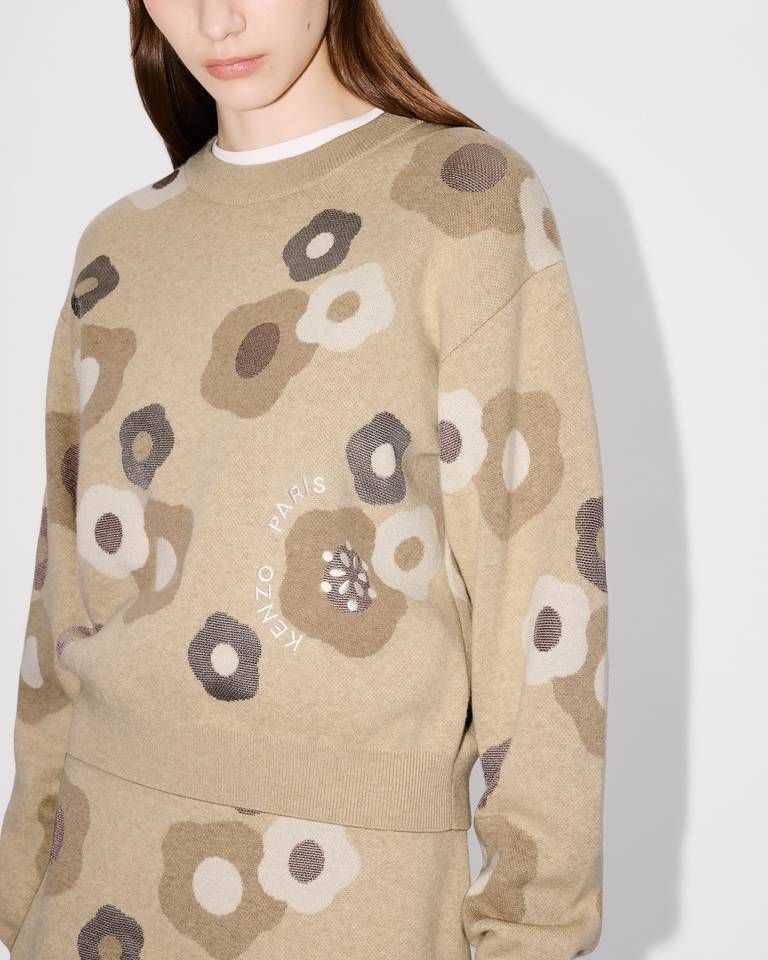 Kenzo - Áo len cotton len thêu Hana Dots