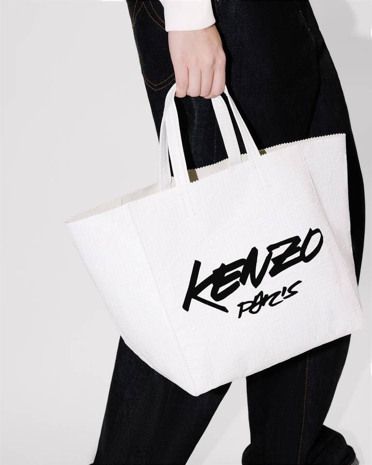 Túi tote da nhỏ KENZO Paper BST KENZO x Futura 2000