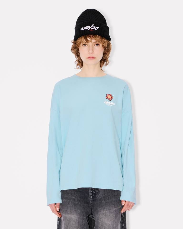 Áo thun cotton dài tay Kenzo x Futura 2000 dáng suông