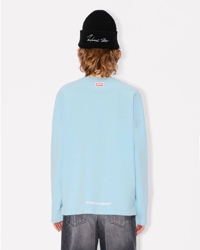 Áo thun cotton dài tay Kenzo x Futura 2000 dáng suông