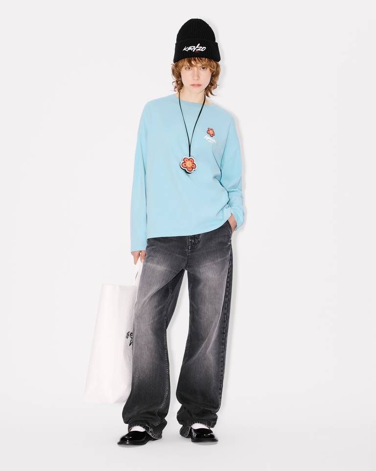 Áo thun cotton dài tay Kenzo x Futura 2000 dáng suông