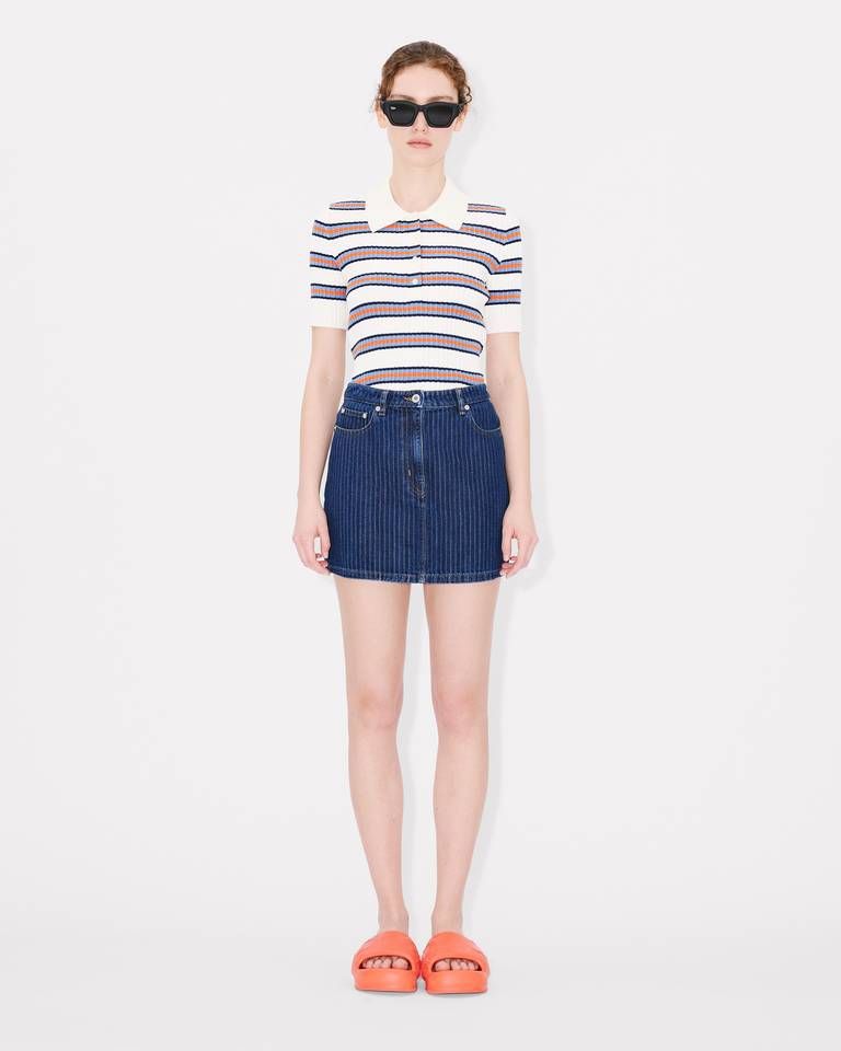 Áo polo dệt kim cotton gân kẻ ngang KENZO Coast Lines