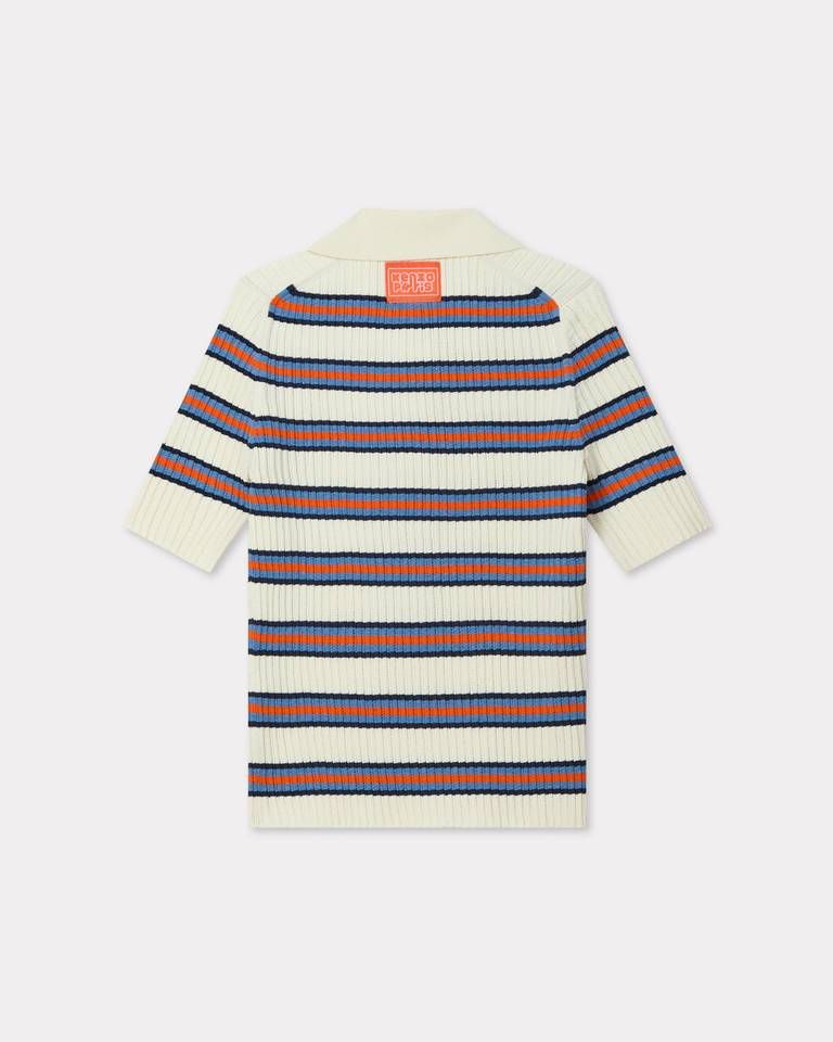 Áo polo dệt kim cotton gân kẻ ngang KENZO Coast Lines