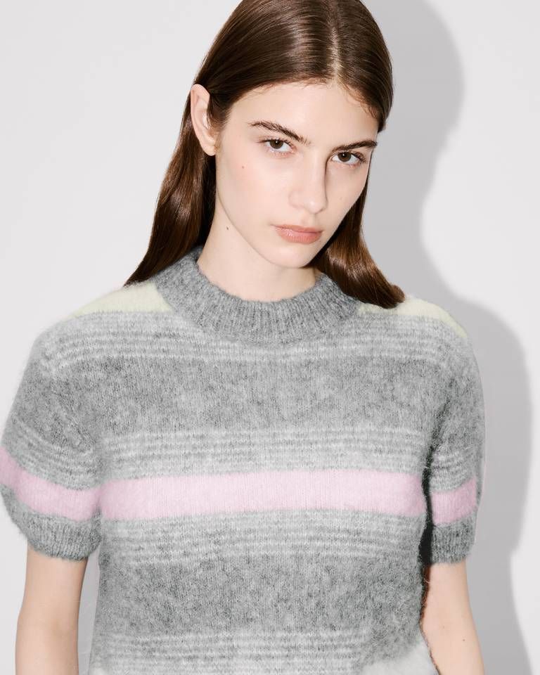 Kenzo - Áo len ngắn tay họa tiết sọc KENZO Speed Stripe len alpaca