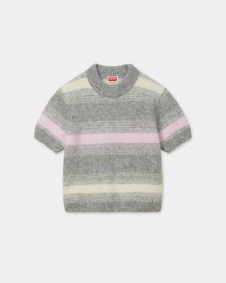 Kenzo - Áo len ngắn tay họa tiết sọc KENZO Speed Stripe len alpaca