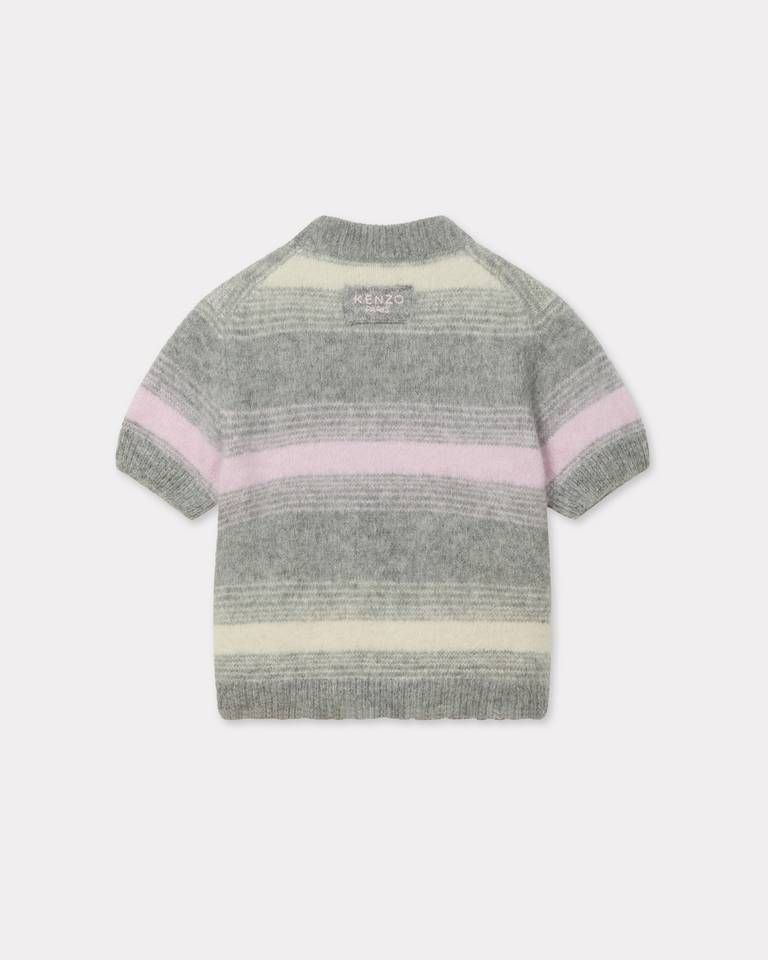 Kenzo - Áo len ngắn tay họa tiết sọc KENZO Speed Stripe len alpaca