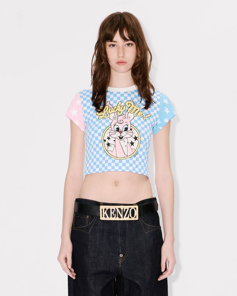 Kenzo - Áo thun dáng crop KENZO Cartoon vải cotton