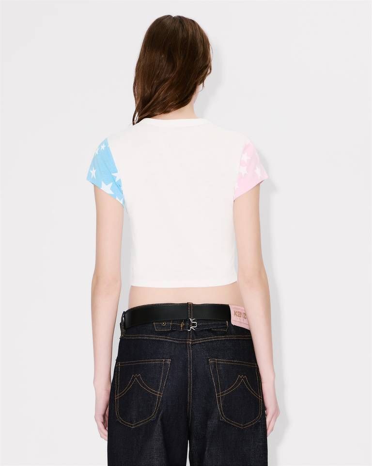 Kenzo - Áo thun dáng crop KENZO Cartoon vải cotton
