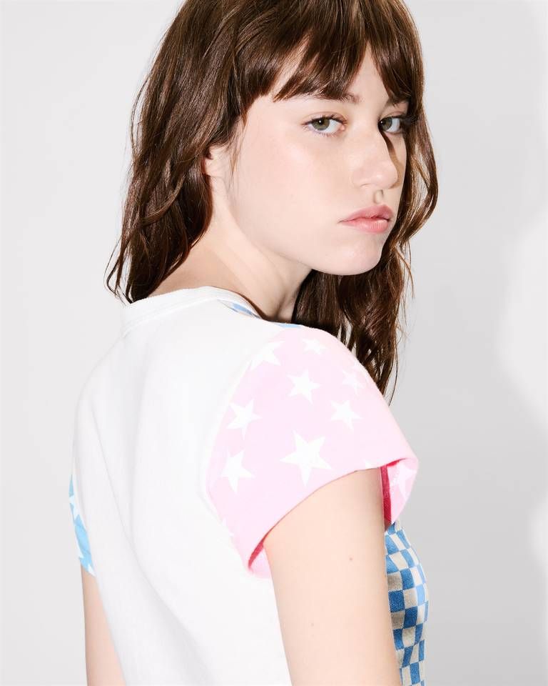 Kenzo - Áo thun dáng crop KENZO Cartoon vải cotton