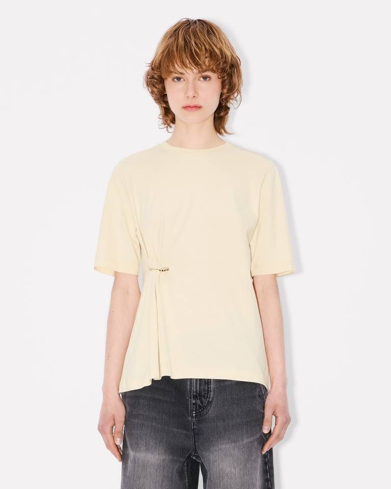 Kenzo - Áo thun cotton băng cài Boke Flower tạo hình gấp nếp