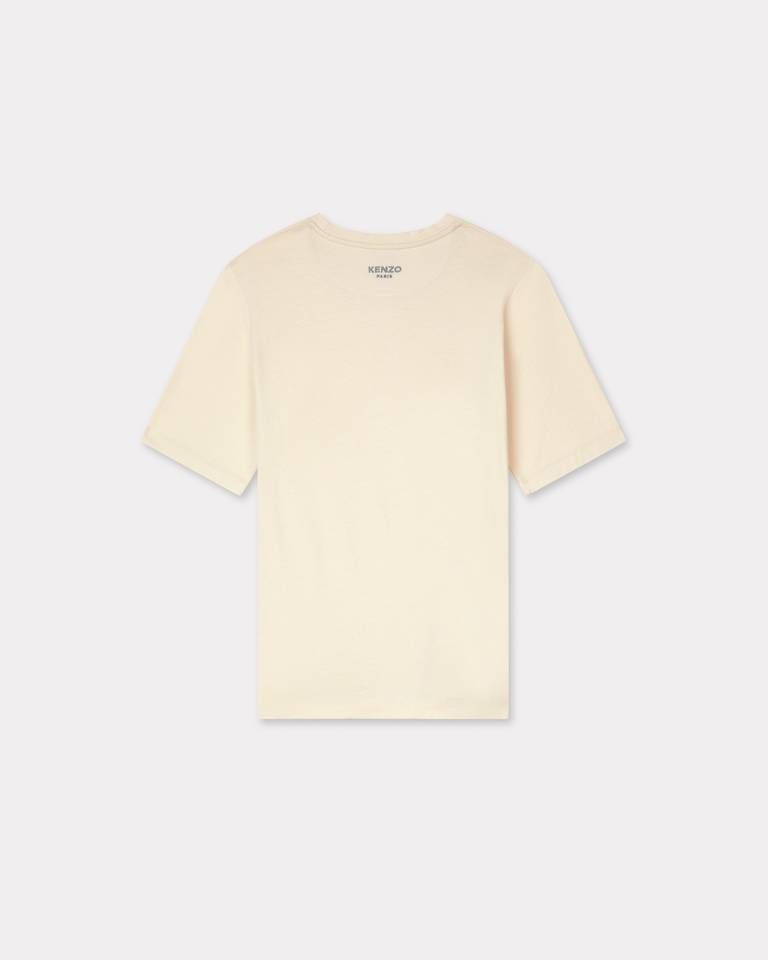 Kenzo - Áo thun cotton băng cài Boke Flower tạo hình gấp nếp