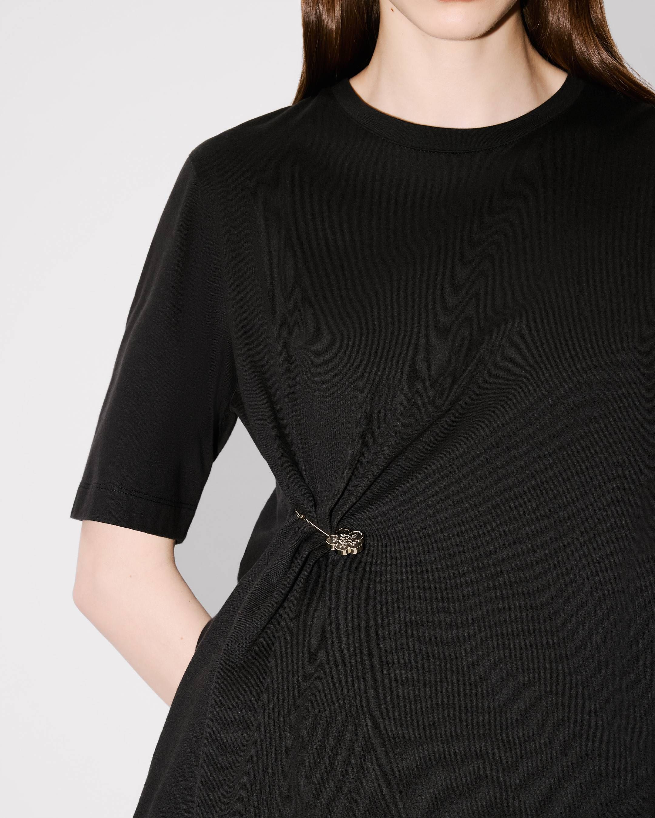 Kenzo - Áo thun cotton băng cài Boke Flower tạo hình gấp nếp