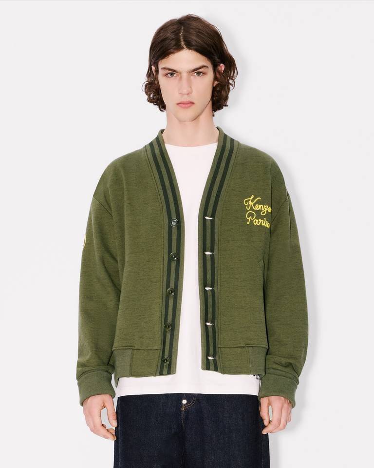 Kenzo - Áo cardigan thêu KENZO Paris Chainstitch vải cotton
