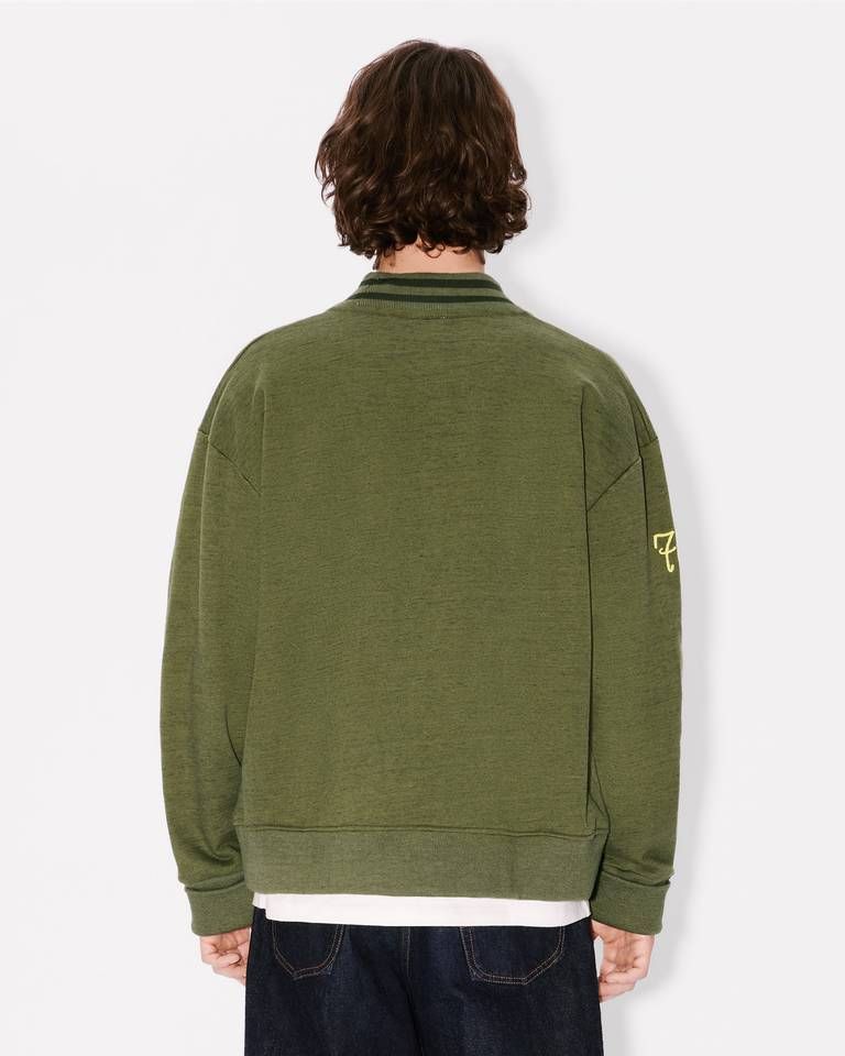 Kenzo - Áo cardigan thêu KENZO Paris Chainstitch vải cotton