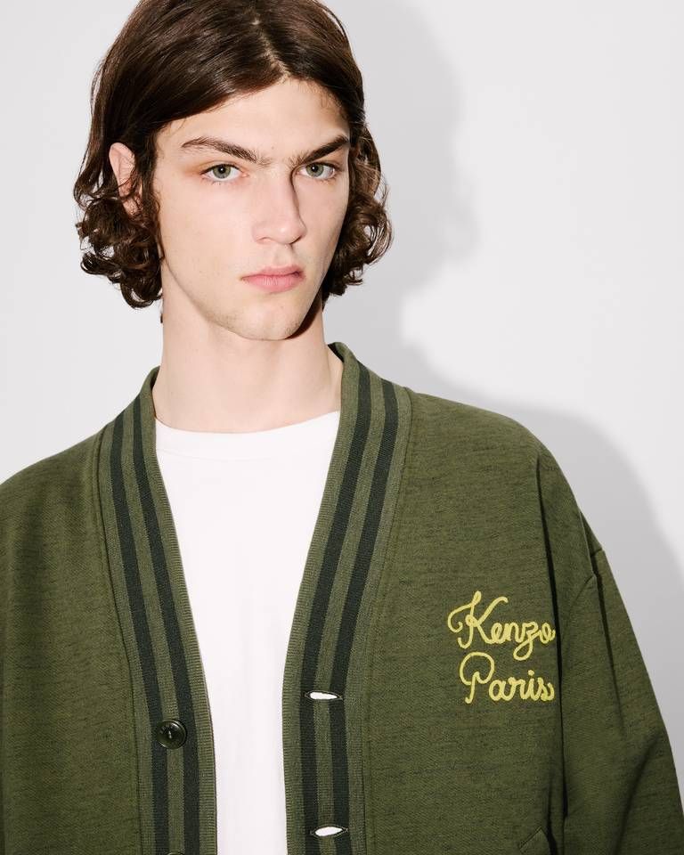 Kenzo - Áo cardigan thêu KENZO Paris Chainstitch vải cotton