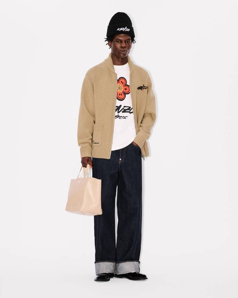 Áo cardigan kéo khóa dệt kim KENZO x Futura 2000